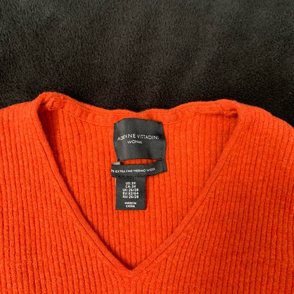 Bright neon orange long sleeve thick sweater - Picture 2 of 4
